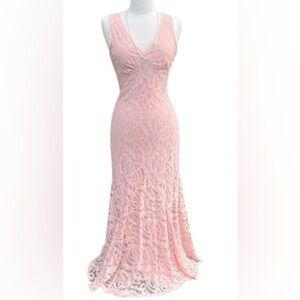 NWT -MADE for Impulse Elegant Dusty Rose Pink Lace Sleeveless Dress